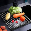12/15 Tube Foldable Kitchen Sink Drainer Stainless Steel Vegetable Fruit Bowls Dishes Drain RackKitchen Sink Shelf Kitchen Utensils