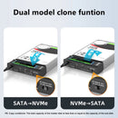 MAIWO Dual Bay M.2 NVME Case and SATA HDD Docking Station Type C 3.1 Docking Station 2.5"/3.5" HDD Enclosure Clone Duplicator Function