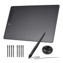 VINSA T1161 Graphics Drawing Tablet with 12 Physical Shortcut Keys 300x188mm Sensing Area 8 Pen Nibs Art Creation Sketches with 8192 Levels Pressure Battery-free