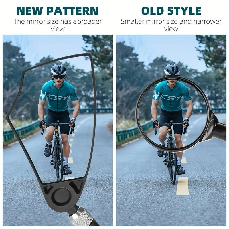 WEST BIKING HD Anti-Glare Bike Rearview Mirror 360 Rotation Adjustable Retractable Reflector for 20-23mm Bicycle Electric Scooter Handlebars