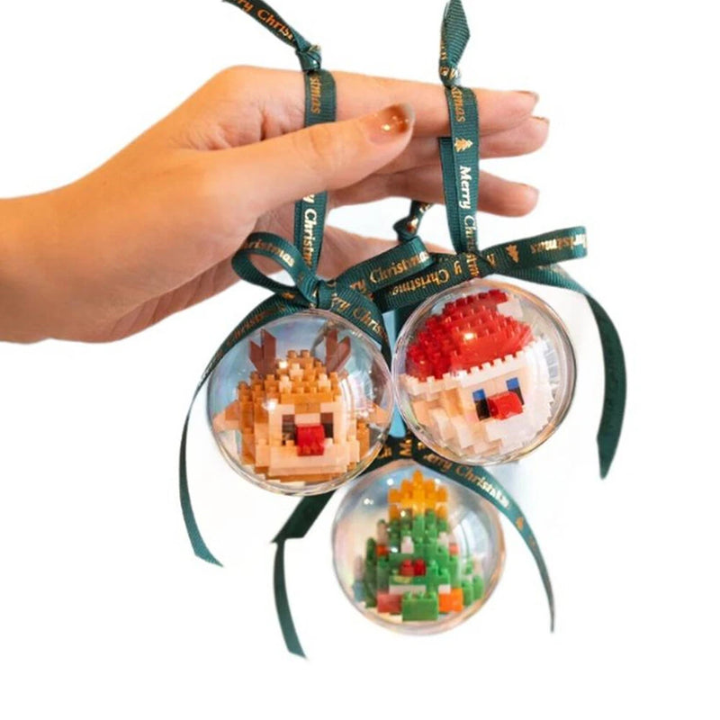 Christmas DIY Mini Building Blocks Set Santa Snowman Reindeer Christmas Tree Holiday Gifts for Decorations Creative Assemble Kit