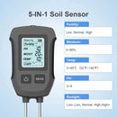 5 in 1 Soil Tester PH Moisture Temp Fertility Light Sensor Digital LCD Meter Humidity Monitor for Flower Plants Gardening Greenhouse