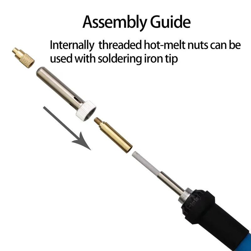 Toaiot TS100s Soldering Iron Tip Hot Melt Nut Indenter Kit Brass Inserts CNC Precision for M2 M3 M4 M5 M6 M8 Universal Soldering Iron Tips VORON Inlaid Nut Implant