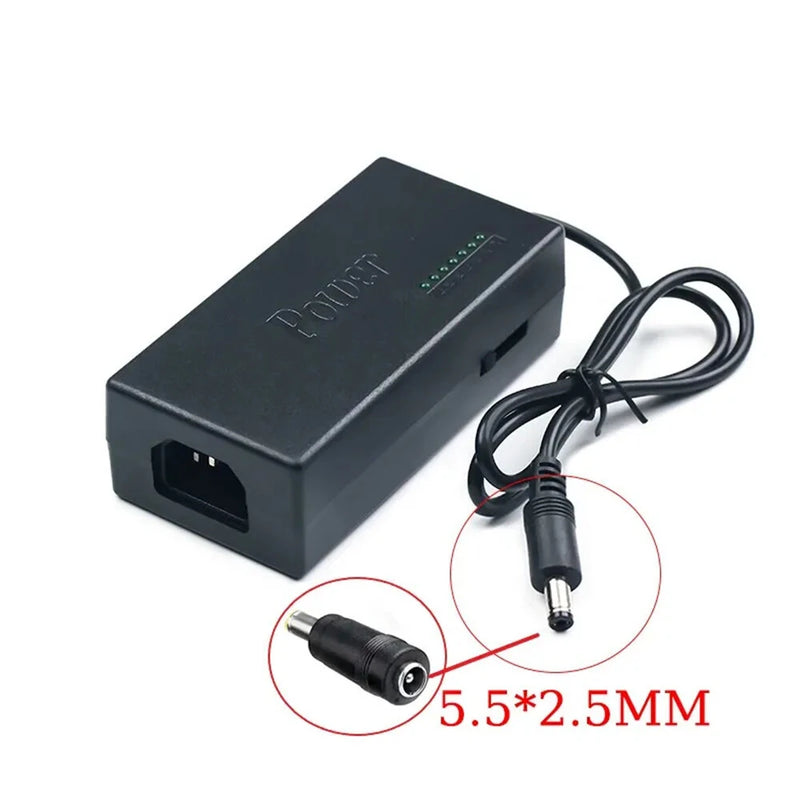 Universal Power Adapter Charger 96W 12V-24V 4A with EU/US Plug and Multiple Pins Adjustable Voltage Portable Laptop Charger