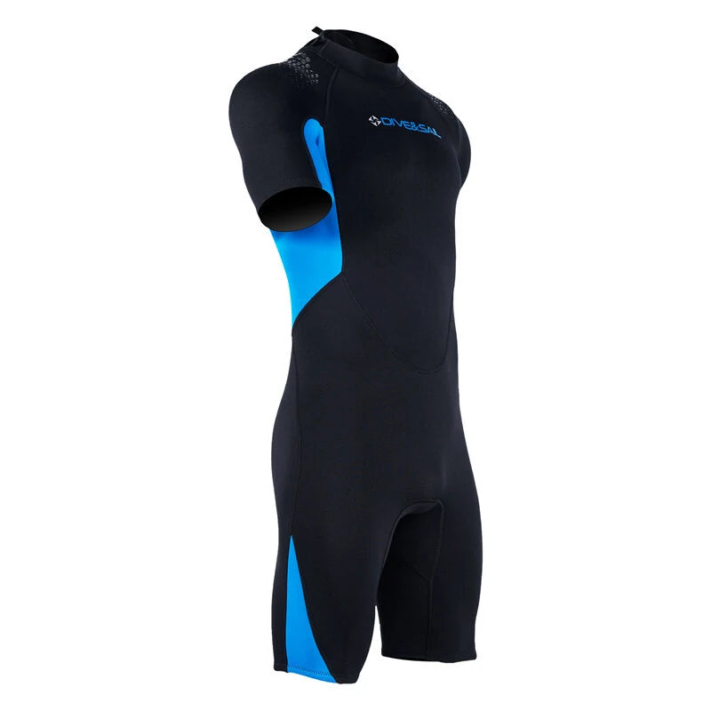 DIVE&SAIL Shorty Warm Wetsuit 1.5mm Neoprene Back Zip UPF50+ Sun Protection Soft Skin-Friendly Breathable Quick Dry Diving Suit for Snorkeling Surfing Kayaking Swimming