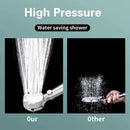 Shower Head High Pressure Digital Display Four Modes Handheld Bathroom Shower Accessory Water Saving Pressurized Adjustable Spray LED Temperature Display