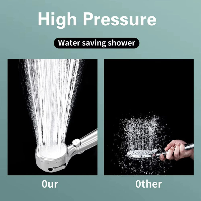 Shower Head High Pressure Digital Display Four Modes Handheld Bathroom Shower Accessory Water Saving Pressurized Adjustable Spray LED Temperature Display