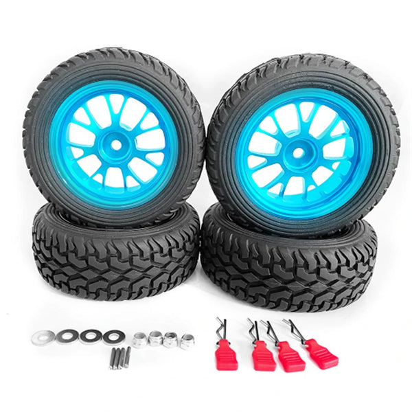 4PCS Upgrade Larger 75mm/82mm Tires Wheels Metal Rims 12mm Hex for Wltoys 144001 144010 124018 124019 RC Car Vehicles Parts