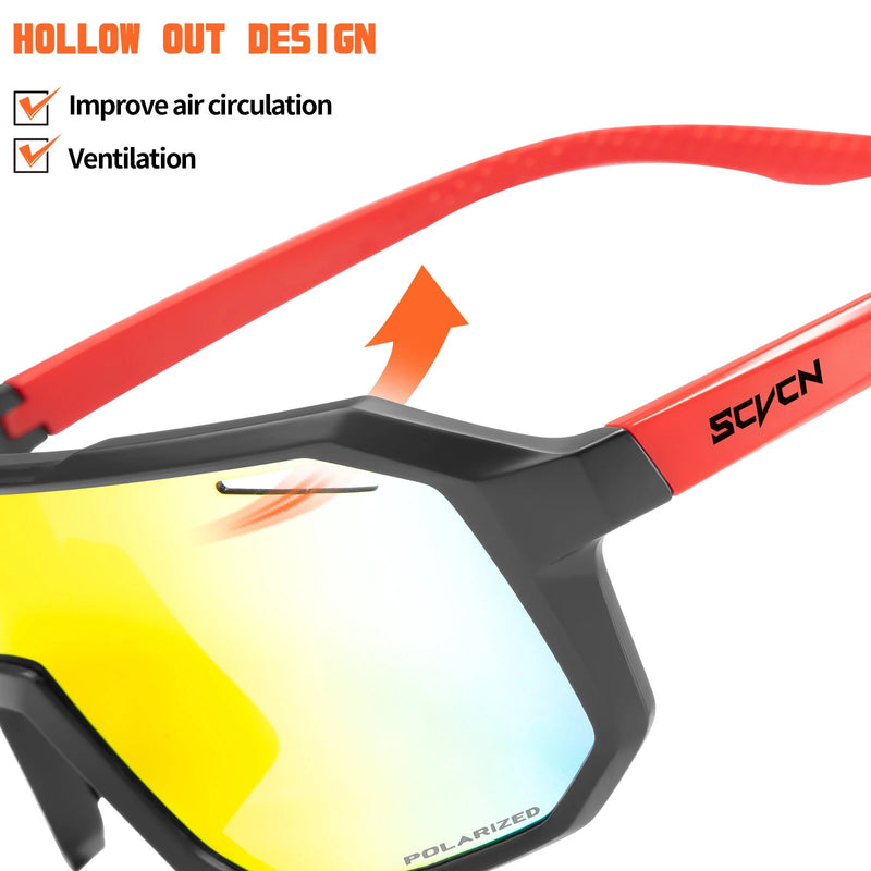 SCVCN UV400 Protection HD Polarized Cycling Sunglasses PC Colorful Sports Goggles for Outdoor Riding Fishing