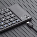Two-Fold bluetooth Keyboard Magnetic Closure Portable Mini bluetooth Keyboard Rechargeable for Office Keyboard Laptop