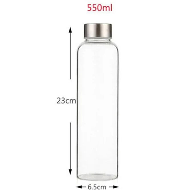 550ml Glass Drinking Bottle With Protection Sleeve, Reusable Lightweight Glass Cup With Cover Bag, Suitable For Outdoor Sports, Fitness, Camping