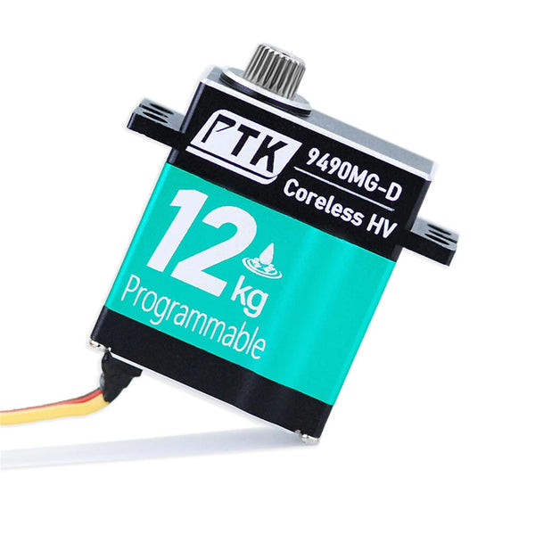 PTK 9490 MG-D 9g 12KG High Torque Stainless Steel Gear Waterproof Coreless Digital RC Servo for Fixed Wing Car and Aircraft Model