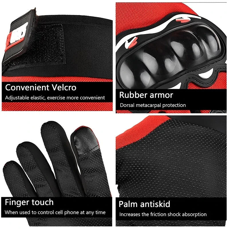 XANES Motorcycle Gloves Breathable Full Finger Racing Hard Shell Gloves Outdoor Sports Protection Riding Cross Dirt Bike Gloves