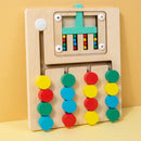 Montessori Cognitive Learning Toy for Kids Wooden Color Shape Toy Early Brain Stimulation Logical Enlightenment Hand-eye Coordination Thinking Educational Toy