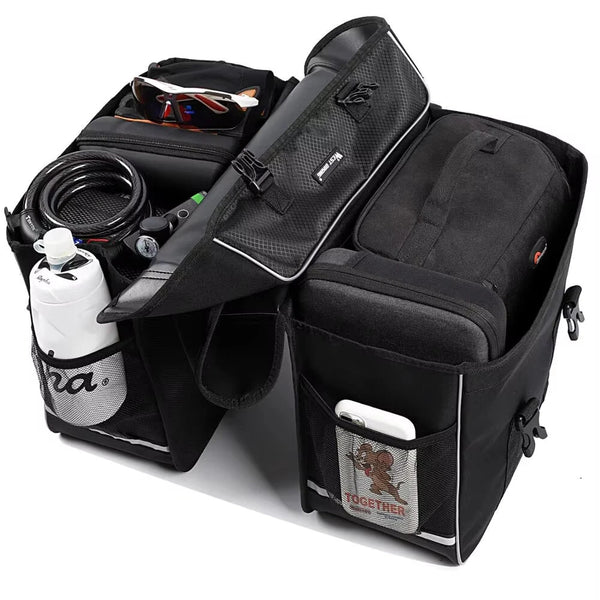 WEST BIKING 25L Bicycle Pannier Bag Waterproof Bike Rear Seat Bag Large Capacity Tail Seat Luggage Carrier Cycling Bags for MTB