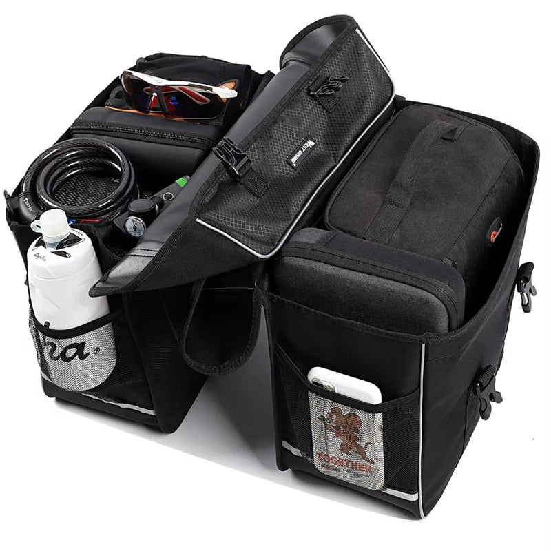 WEST BIKING 25L Bicycle Pannier Bag Waterproof Bike Rear Seat Bag Large Capacity Tail Seat Luggage Carrier Cycling Bags for MTB