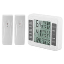 Home Indoor Wireless Digital Audible Alarm Refrigerator Thermometer with 2PCS Sensor Min/Maximum Display