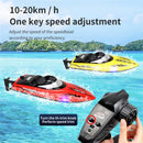 HXJRC HJ811 2.4G 4CH RC Boat High Speed LED Light Speedboat Waterproof 20km/h Electric Racing Vehicles Models Lakes Pools Remote Control Toys