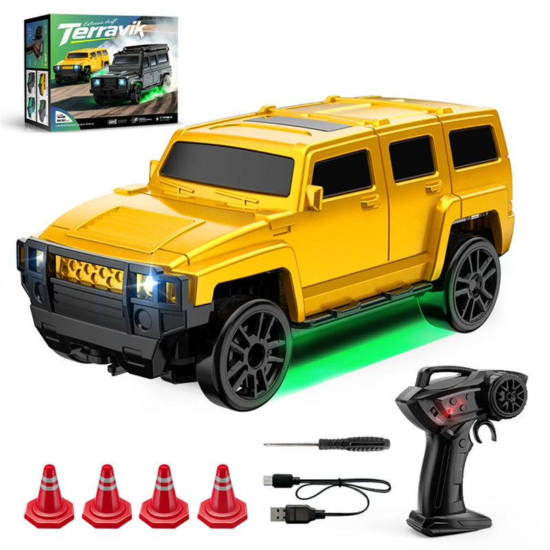 WSD E86 E87 RTR 1/64 2.4G 4WD Drift RC Car SUV Mini Race LED Light Two Speed Full Scale Radio Control High-Speed Motor On-Road Racing Vehicle Model Boys Gifts Toys