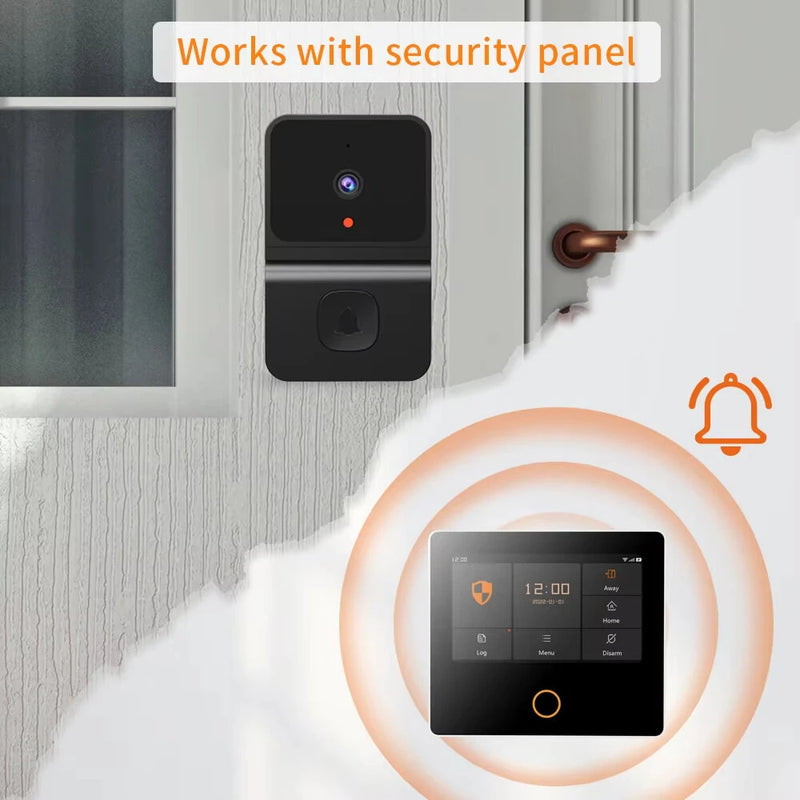 Intelligent Video Doorbell Visual Doorbell Camera WiFi Tuya Smart Wireless Door Bell Chime APP Two-Way Voice Call Works with Security Alarm