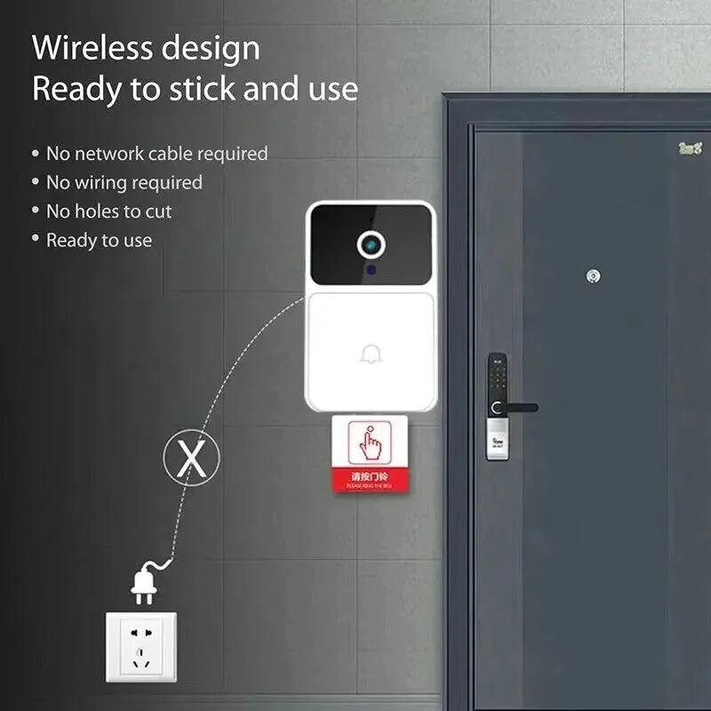 WIFI Video Doorbell Door Camera Wireless Night Vision Smart Home Security HD Door Bell Two Way Intercom Voice Change for Home Visual Doorbell
