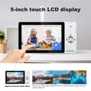 SriHome DH050-DH002-SH064 8MP 4K UHD Baby Monitor Kit with 5-inch Touch Screen WiFi Crying Detection Human Tracking Alarm 2-Way Audio 5200mAh Home Doorbell Baby Camera Doorbell Kit