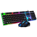 ZGUANGBA G21B Wired 104-Keys Gaming Keyboard and Mouse Set RGB Backlit Mechanial-Feeling Keycaps Waterproof Ergonomics USB Keyboard Mouse Combo for PC Computer