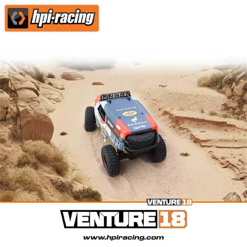 HPI Racing RTR Venture 18 U4 Bronco 4400 1/18 2.4G 4WD Brushed/Brushless RC Car Rock Crawler Off-Road Climbing Truck LCG Two Speed LED Light Straight Axles Vehicles Models Toys