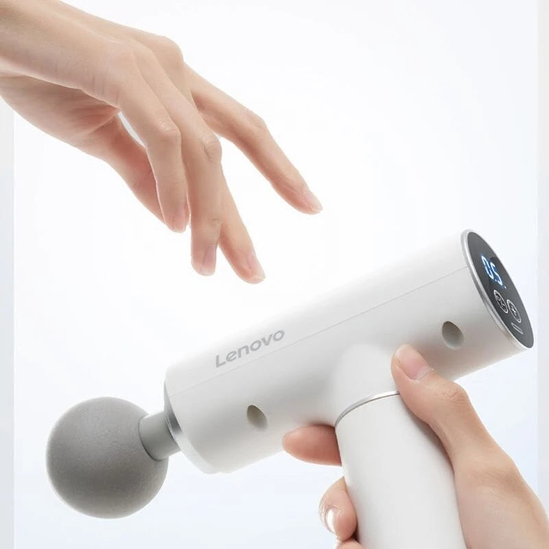 Lenovo Portable Lightweight N2 Fascia Gun 3200 RPM Massage Device with 6 Attachments and 5 Adjustable Speeds, 1800mAh Battery for Muscle Relaxation