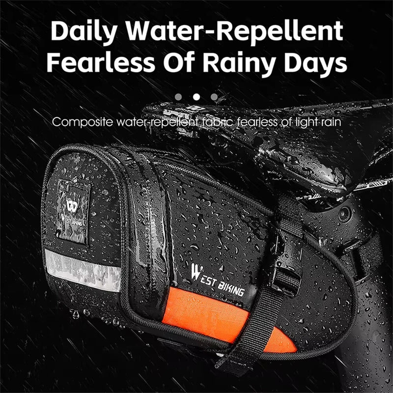WEST BIKING 1.2L Reflective Portable Hangable Tail Light Bike Bag Mini Ultralight Waterproof Riding Bag for MTB Road Cycling