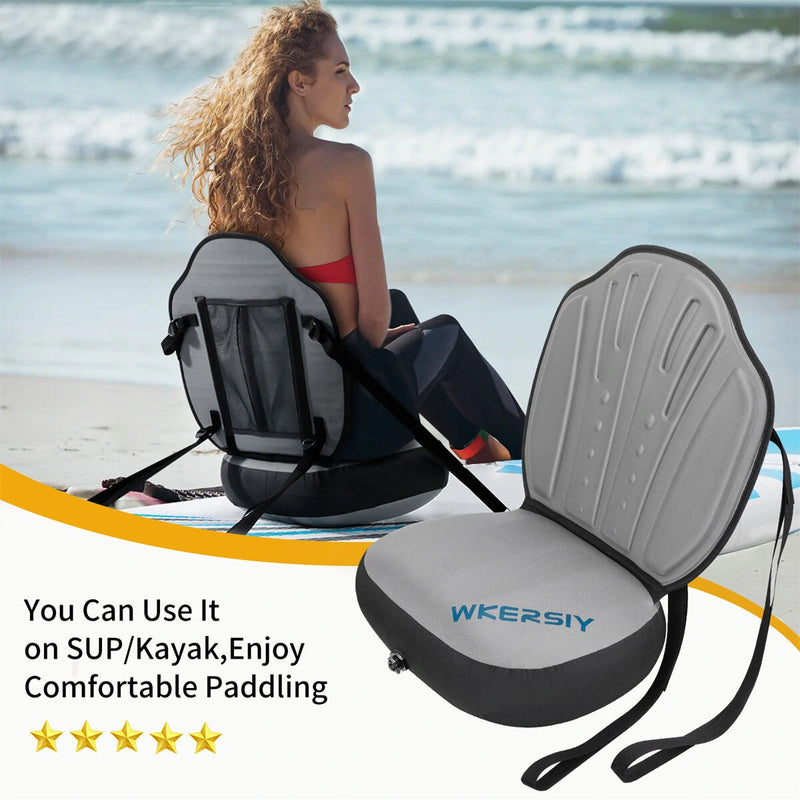 WKERSIY Detachable Kayak Seat with Back Support Inflatable Paddle Board Adjustable Seat Boat Accessories for Kayaking Fishing Canoe