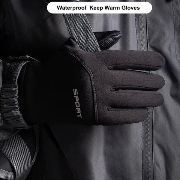 XANES Winter Outdoor Sports Cycling Gloves Windproof Waterproof Fleece Cold-Proof Ski Finger Touchscreen Non-Slip Motorcycle Gloves