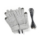 TENGOO Knitted USB Heated Gloves Touch Screen Compatible 40-50C Adjustable Warmth Removable Heating Pad Flexible Cable Thermal Winter Gloves