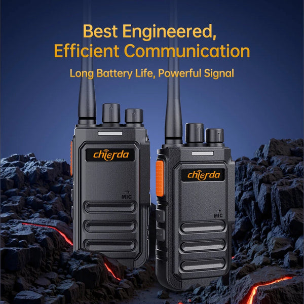 Chierda CD3107 Long Range Walkie Talkies UV Dual Band Two Way Radio 4000mAh Type-C Charging Anti Interference Secure Communication Transceiver Ham Radios