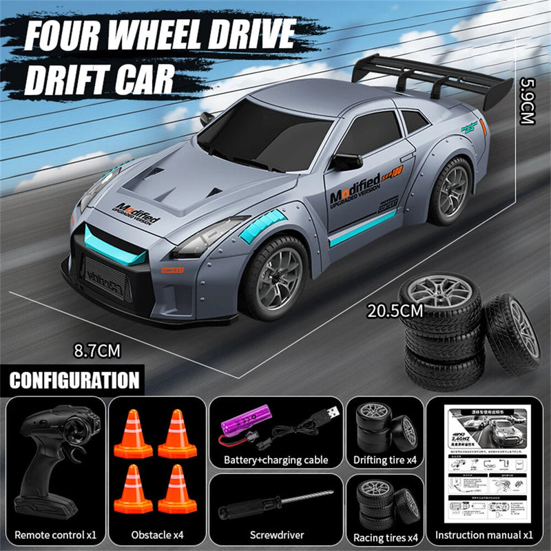 JD Toys JD155-29A/30A/31A RTR 1/24 2.4G 4WD Drift RC Car Mini Race LED Light Remote Control High-Speed Motor On-Road Racing Vehicle Model Boys Gifts Toys