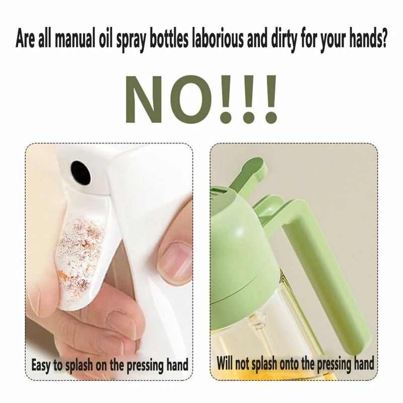 Two in One Oil Dispenser Oil Sprayer Refillable Oil Sprayer Commercial Food Grade Spray Bottle Oil Mister for Cooking Baking Frying BBQ
