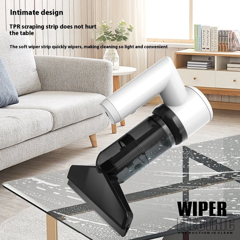 5-IN-1 Window Cleaner Glass Scraper Wiper Strip Wireless Portable Handheld Powder Vacuum Cleaner Household Electric Scraper Glass Mirror Automatic Cleaning Suction Scraping