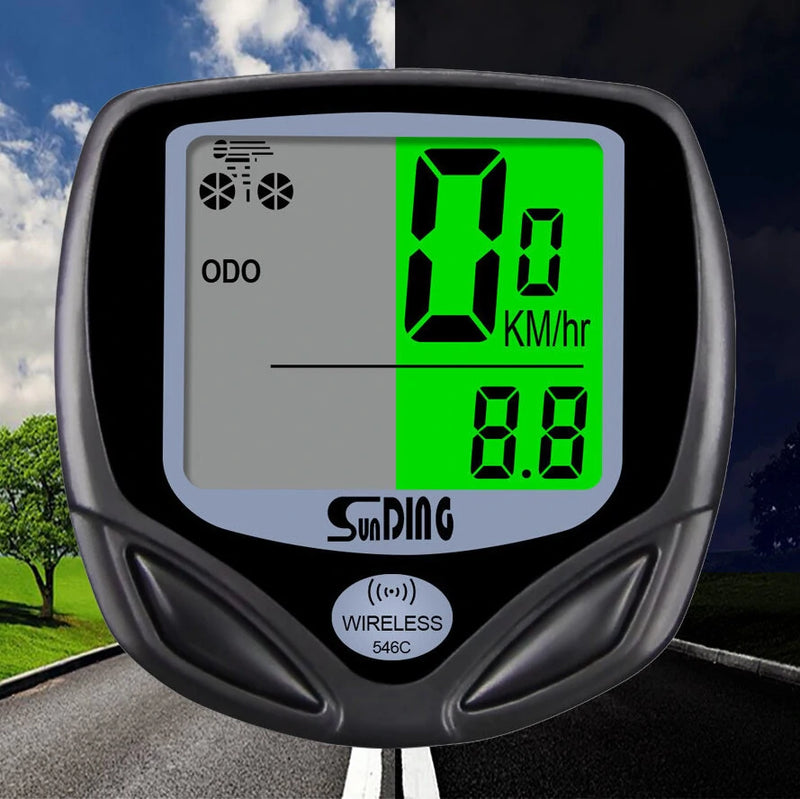 Sunding SD-546C Bike Computer Wireless Stopwatch Bicycle Speedometer Computers Bike Cycling Digital Odometer LCD Backlight