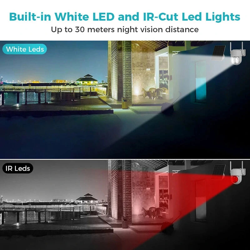 Hiseeu WTD714 4MP 2K HD Solar PTZ WiFi Security Camera PIR Motion Detection Color Night Vision Two-Way Audio IP66 Waterproof CCTV Surveillance Cameras iCSee APP