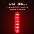 LAOTIE LS80 Smart Brake Sensor Bike Taillight 500mAh Battery 6 Light Modes Type-C Rechargeable IPX5 Waterproof Wear-resistant Bicycle Rear Light for Night Cycling