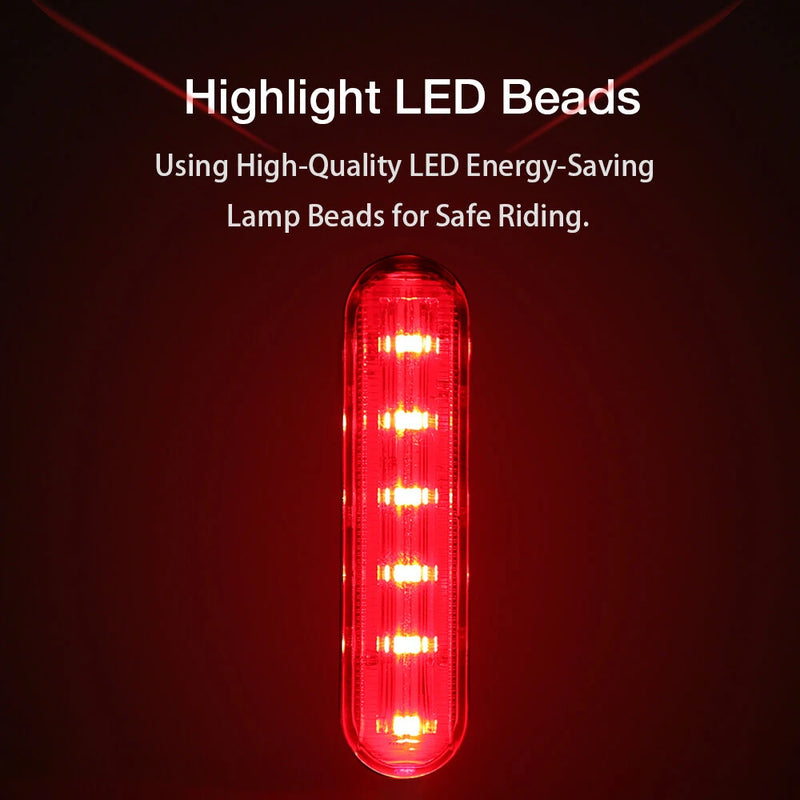 LAOTIE LS80 Smart Brake Sensor Bike Taillight 500mAh Battery 6 Light Modes Type-C Rechargeable IPX5 Waterproof Wear-resistant Bicycle Rear Light for Night Cycling