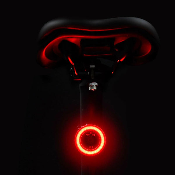 MEROCA Bicycle Rear Light USB Charging High Visibility Multifunction Flashing With Brake Sensor Tail Light MTB Road Bike Lamps