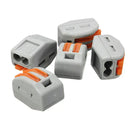 Excellway ET20 10Pcs 2 Pins Spring Lever Terminal Block Electric Cable Wire Connector