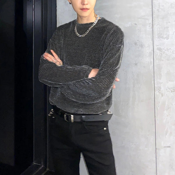 INCERUN Men Mesh Thin Long Sleeve T-shirts Comfortable Loose Fit Sun Protection Crew Neck Top Large Size S-5XL for Spring Fall