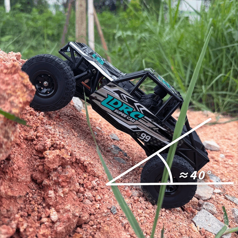LDRC 18499 Waterproof Driving Version RTR 1/18 2.4G 4WD RC Car Rock Crawler Pipe Rack Off-Road Climbing Truck LED Light Full Proportional Vehicles Models Straight Bridge Axle Toys