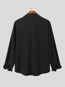 Mens Embroidered Fringe Long Sleeve Shirt