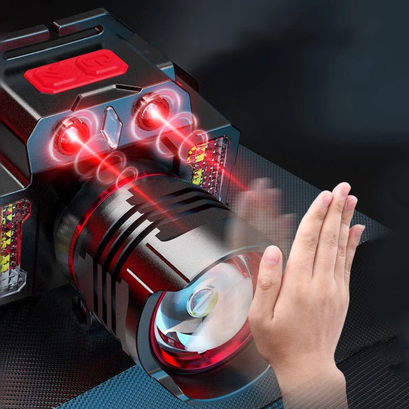 XMUND Portable Sensor Headlamp USB Rechargeable Zoom Fishing Torch Outdoor Super Bright Waterproof Headlamp Camping Lamp XD-HL1