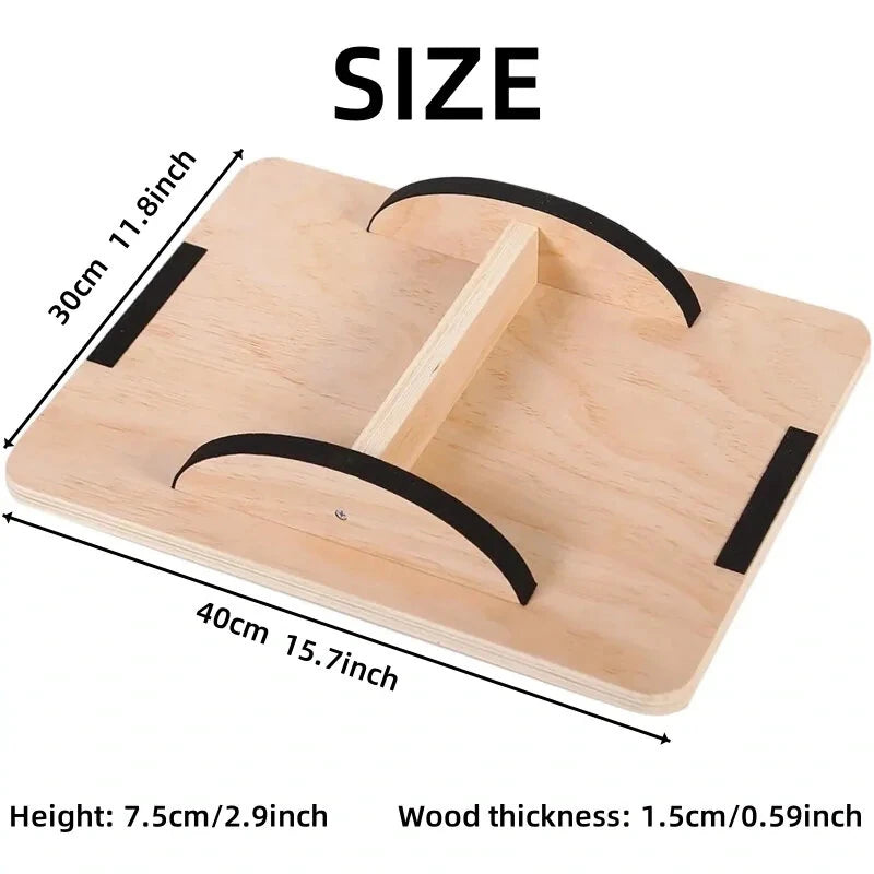 KALOAD Wooden Wobble Balance Board Adult Exercises Training Balancing Rocking Board Level Training Balance Pedal Gym Exercise Pad for Home Fitness