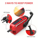 Weather Alert Emergency RadioAM/FM/NOAA Emergency Radio Solar Hand Crank USB Charging Generator 2000mAh Power Bank Flashlight