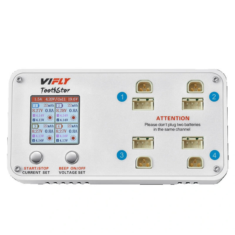 VIFLY ToothStor 4 Port 2S Balance Charger with Storage Mode for RC FPV Freestyle Cinewhoop Drone DIY Parts